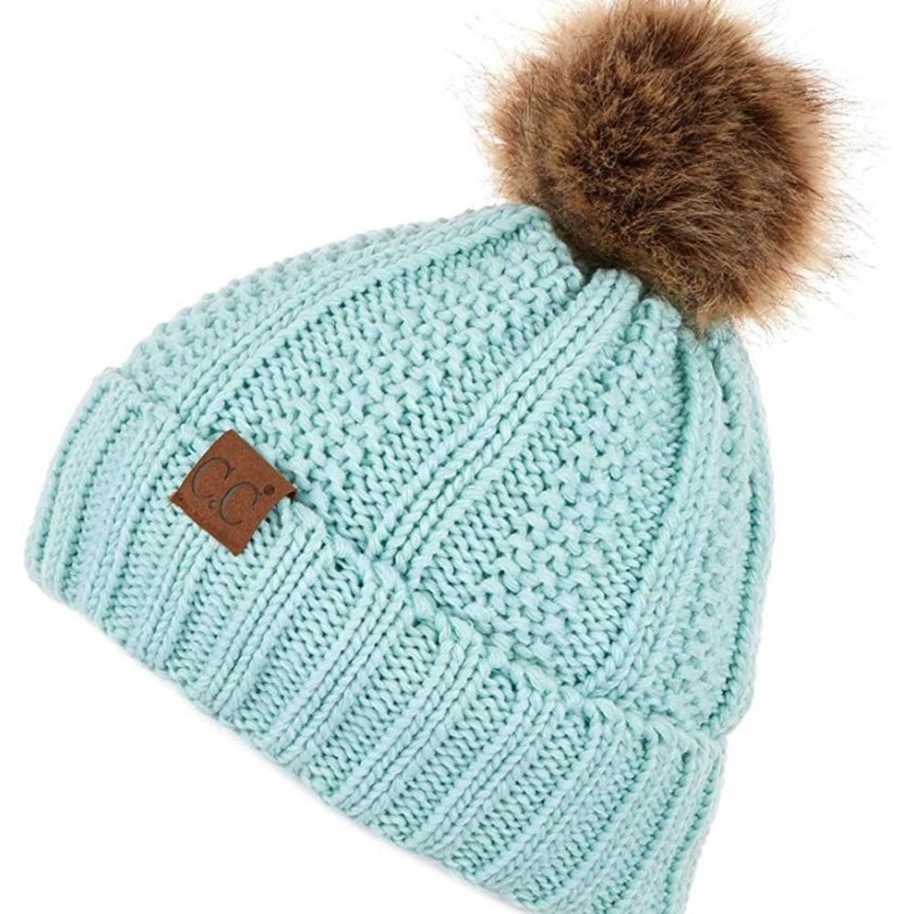 C.C Turquoise Pom Beanie